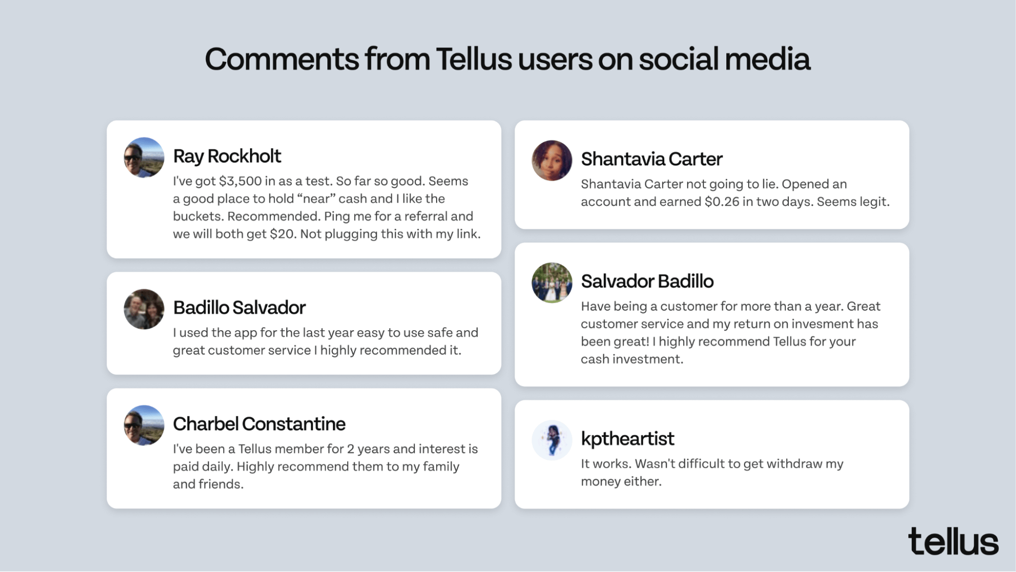 Comments from Tellus users on social media