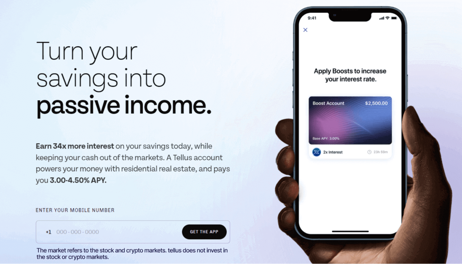 Tellus image advertising passive income