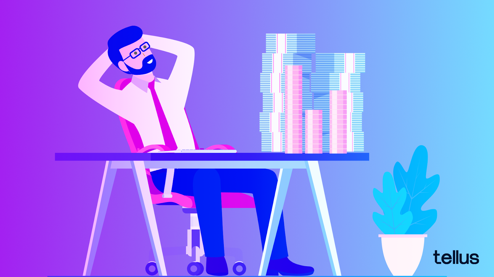 Illustration of man considering how to invest