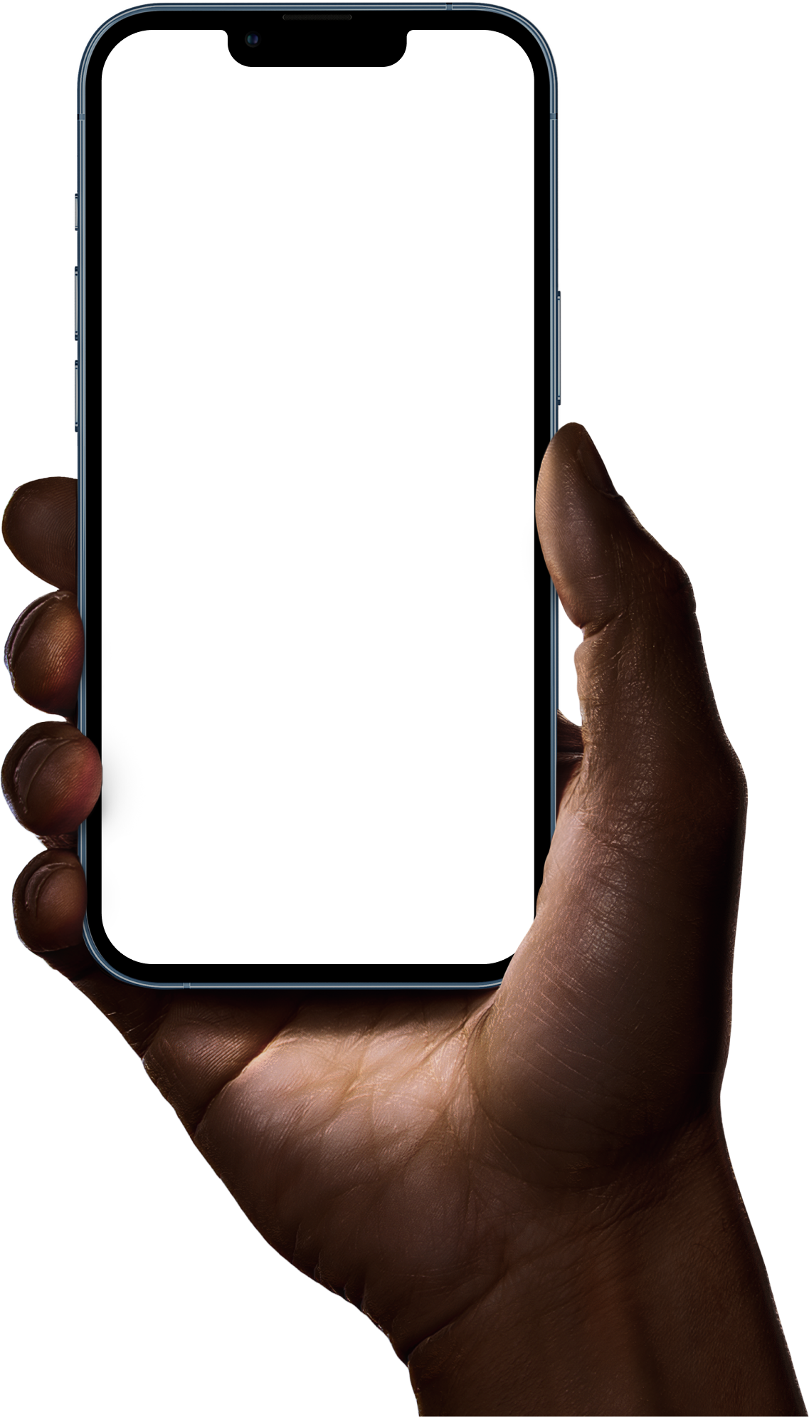 Image of a hand holding a mobile with Tellus App on the screen