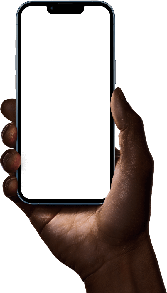 Image of a hand holding a mobile with Tellus App on the screen